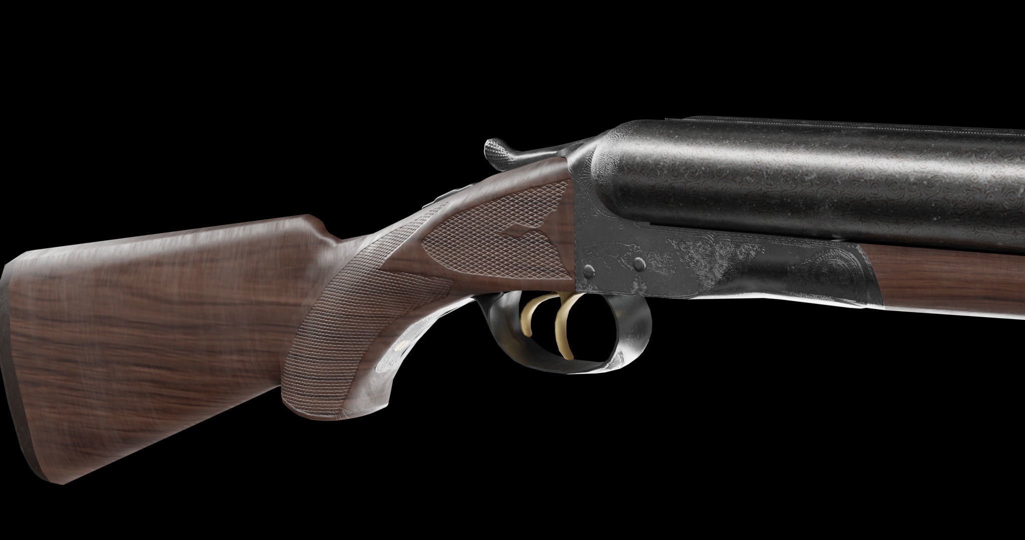 colt 1883 double barrel shotgun 3D model_5