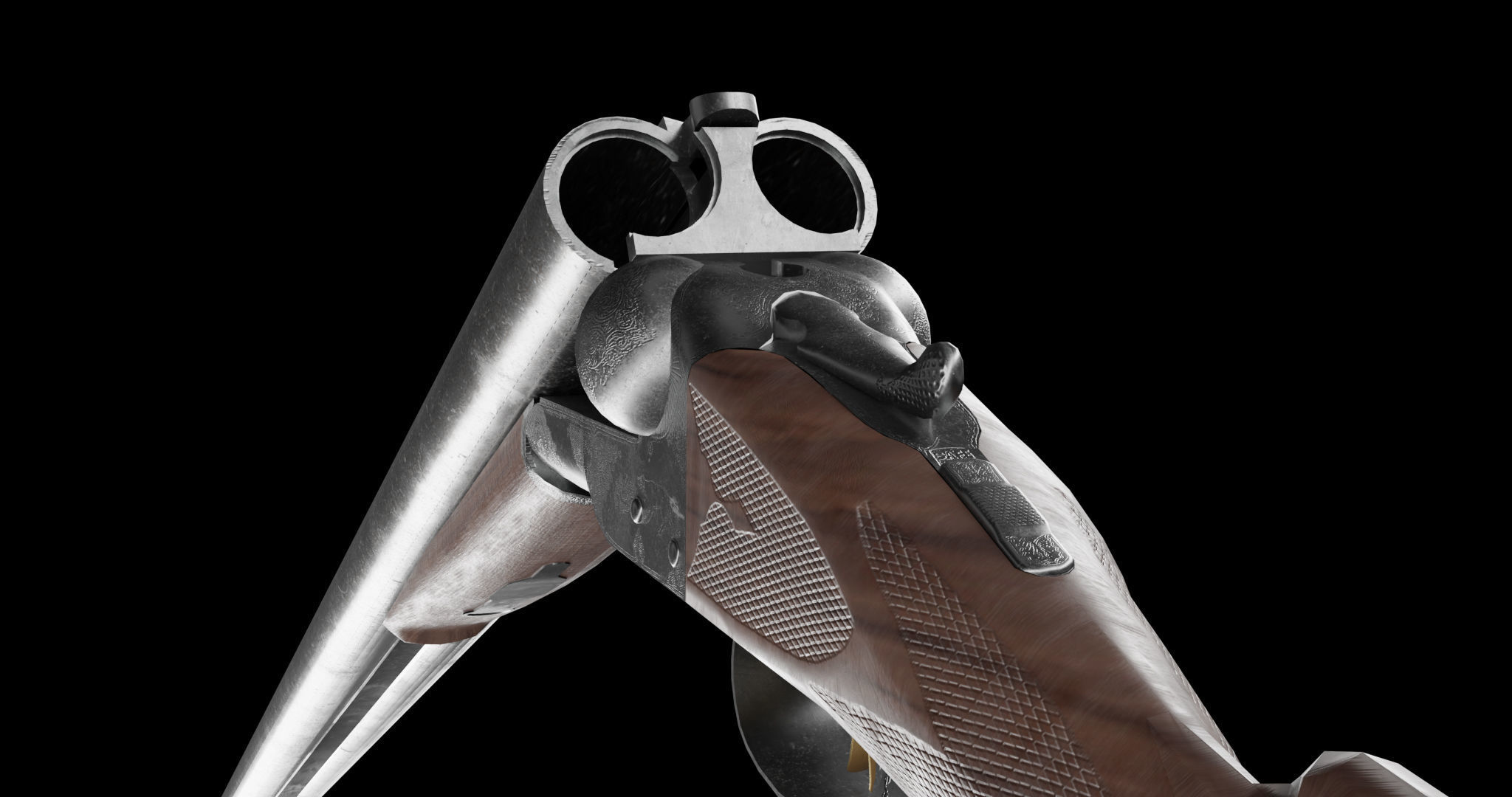 colt 1883 double barrel shotgun 3D model_9