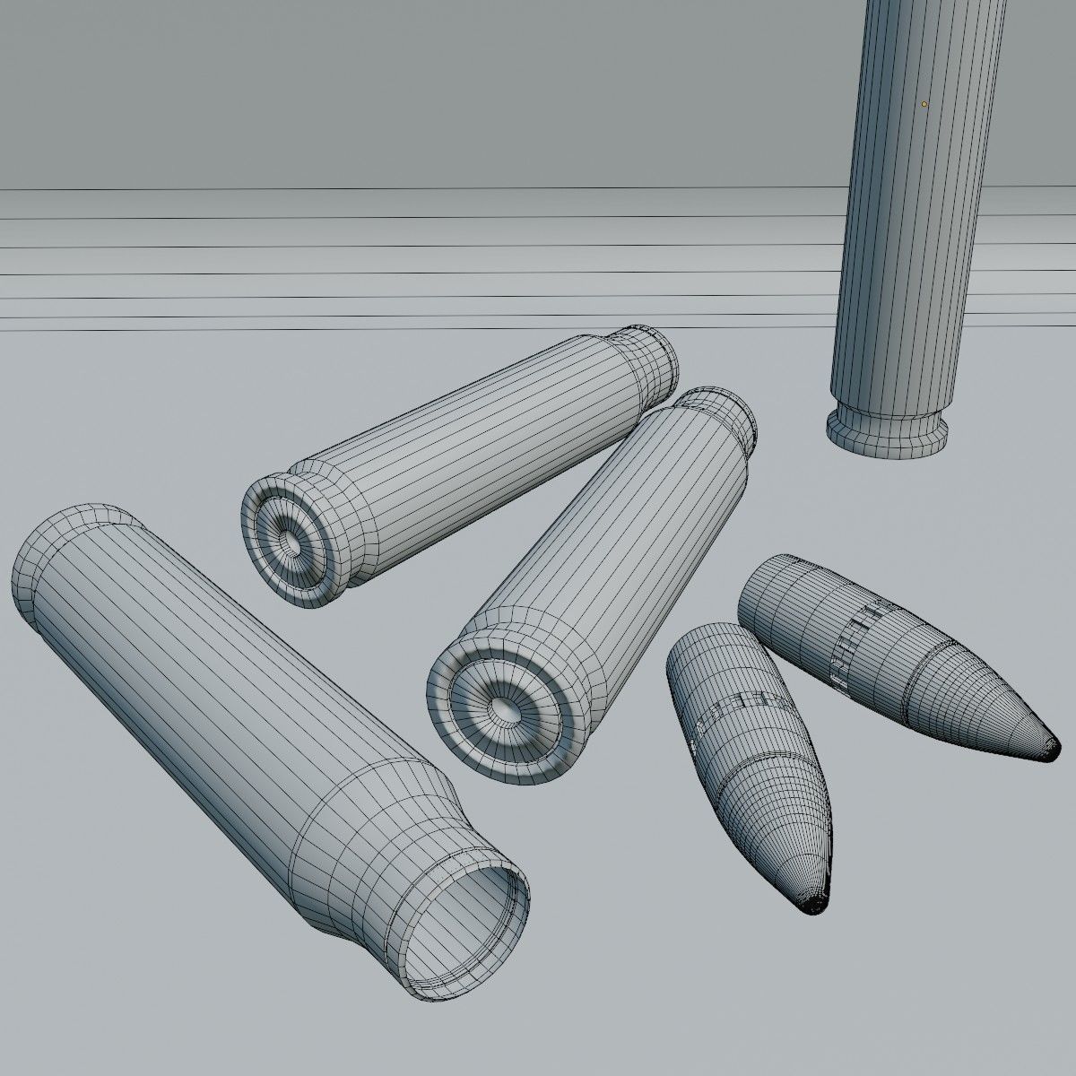 M16 Bullet Low-poly 3D model_6