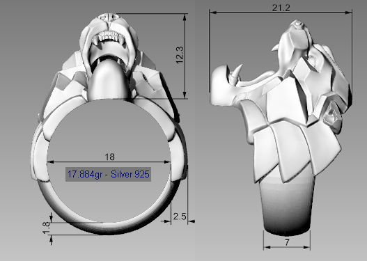 Ring Panther 3d model for 3d printing 3D print model 3D print model_10