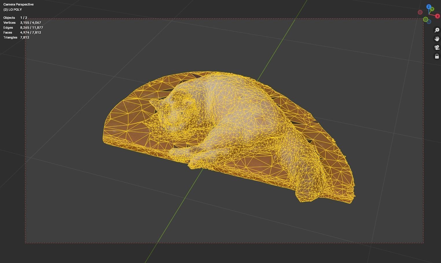 a sleeping cat 3d scanning Free low-poly 3D model_4