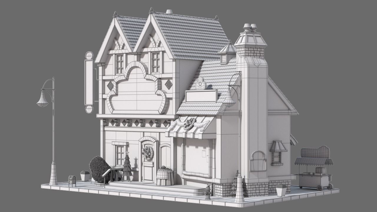 Cartoon House 12 3D model_12