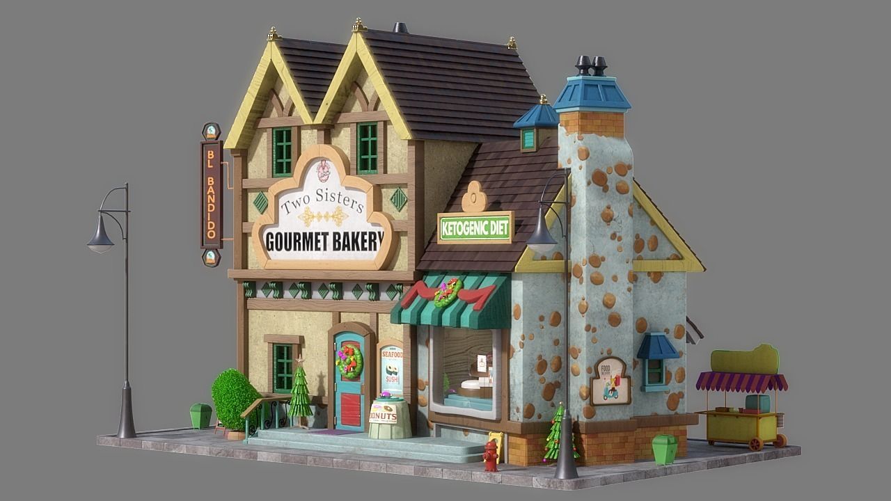 Cartoon House 12 3D model_2