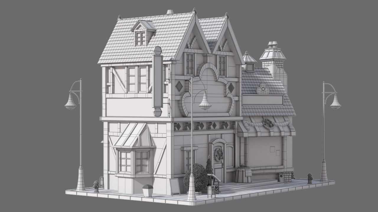 Cartoon House 12 3D model_11