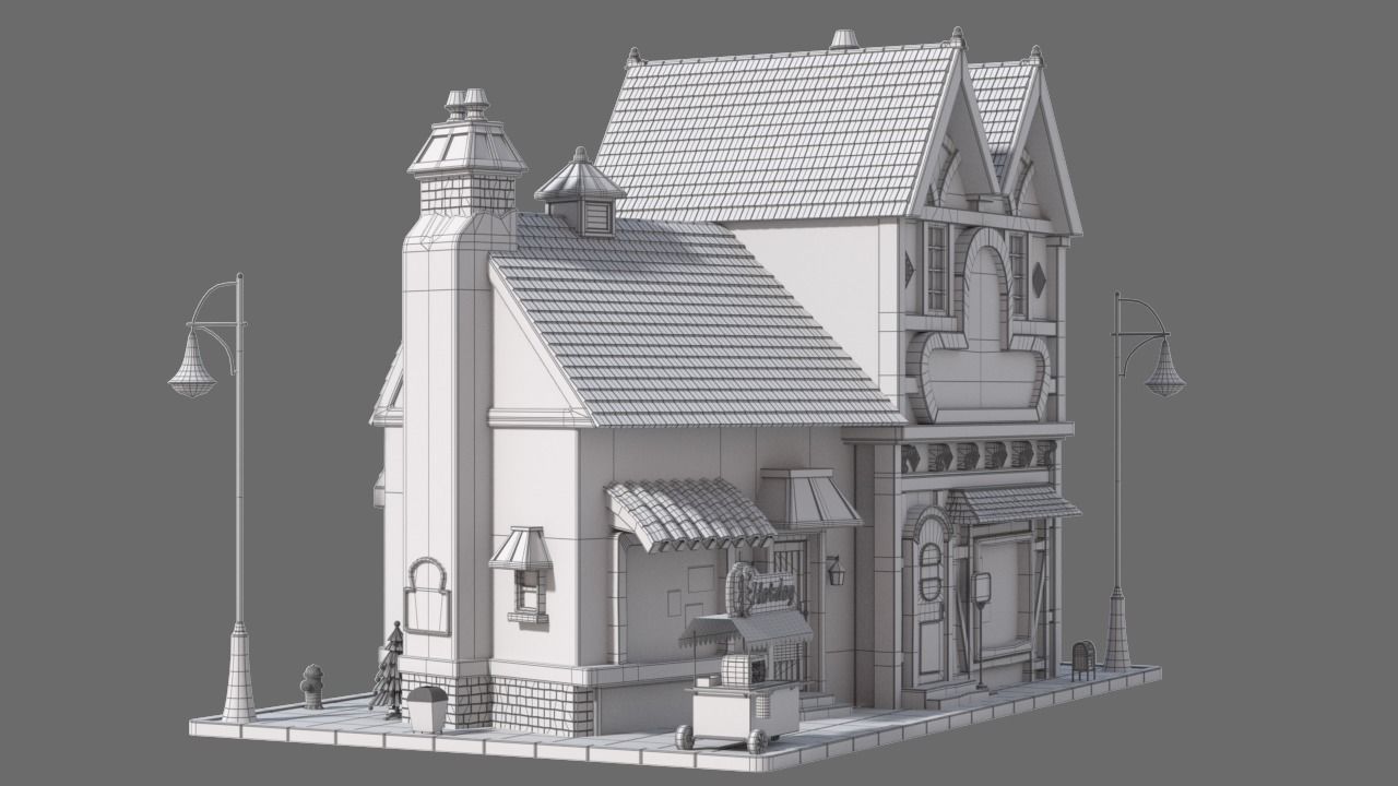 Cartoon House 12 3D model_8