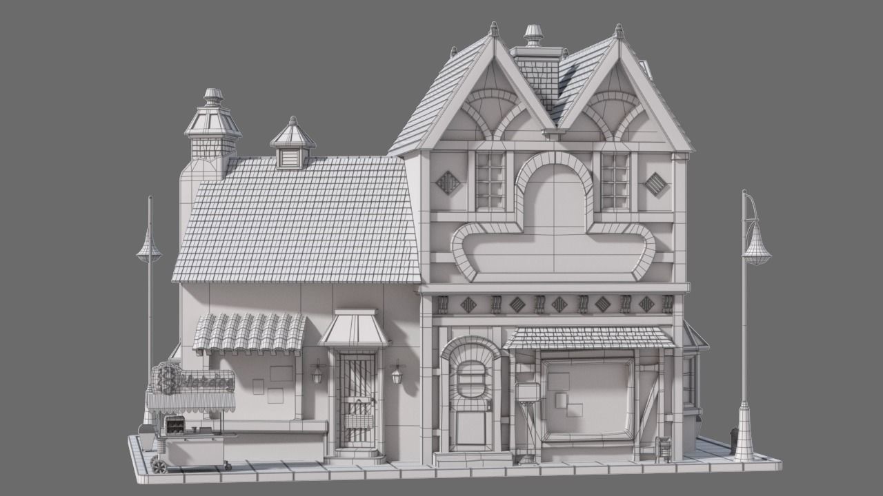 Cartoon House 12 3D model_7