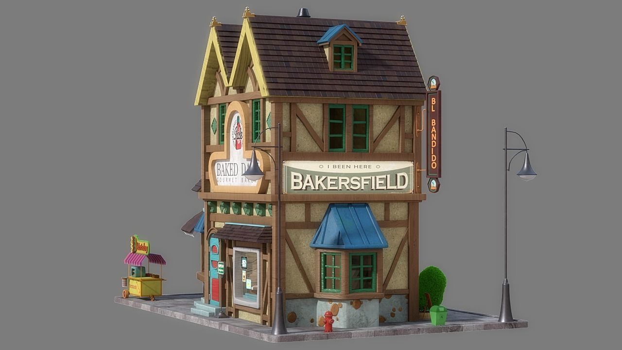 Cartoon House 12 3D model_6