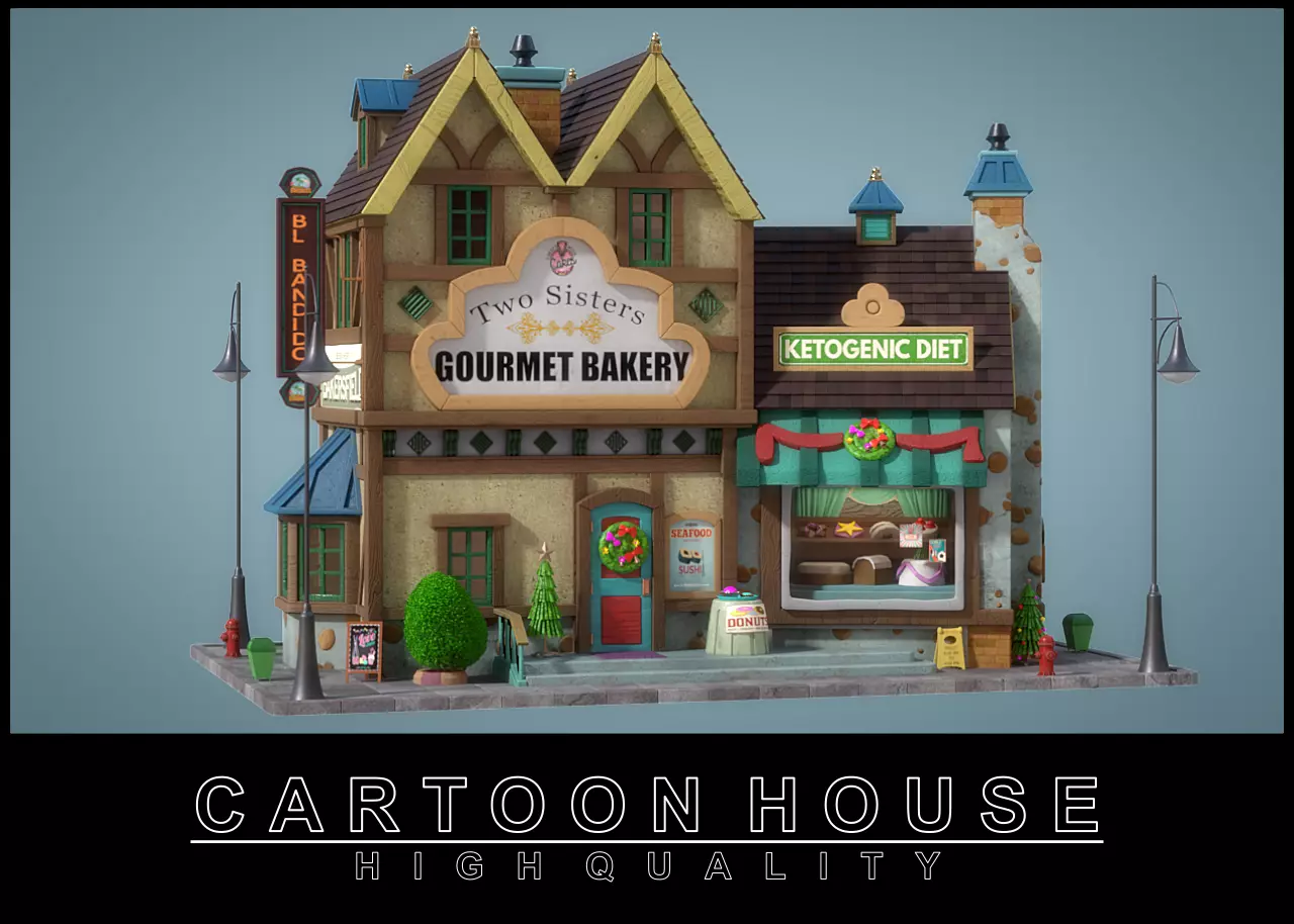 Cartoon House 12 3D model_0