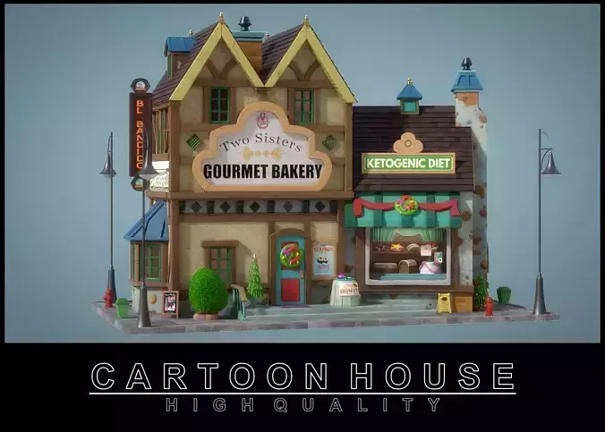 Cartoon House 12 3D model