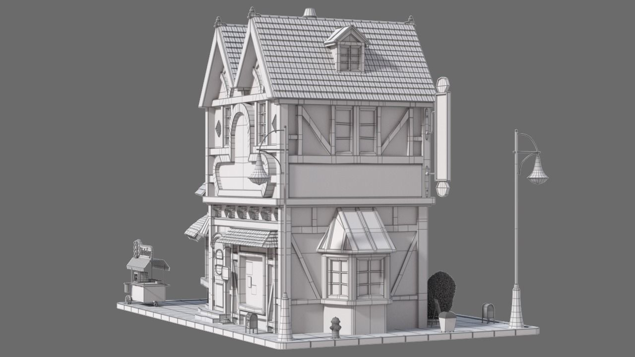 Cartoon House 12 3D model_9