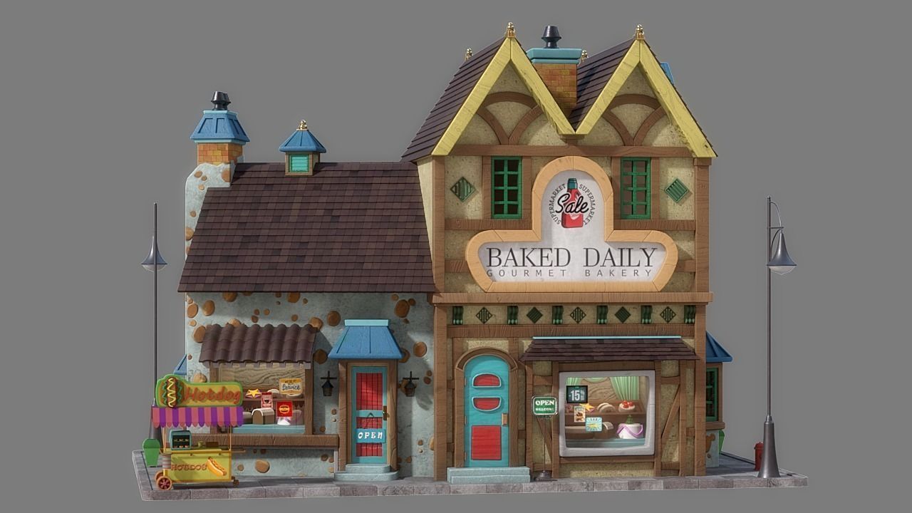 Cartoon House 12 3D model_5