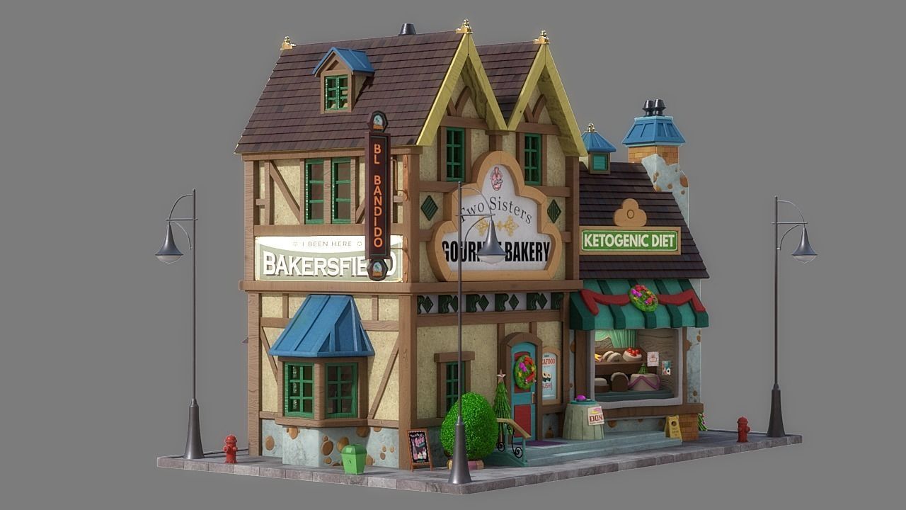 Cartoon House 12 3D model_3