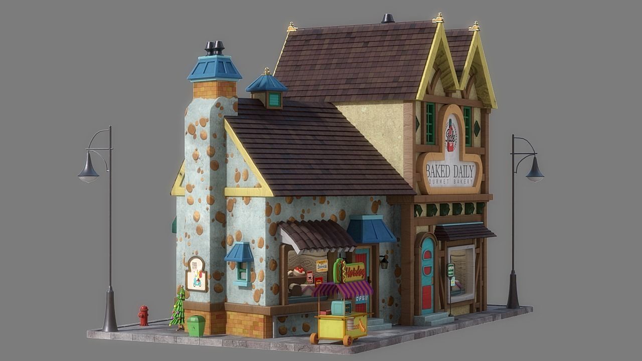 Cartoon House 12 3D model_4