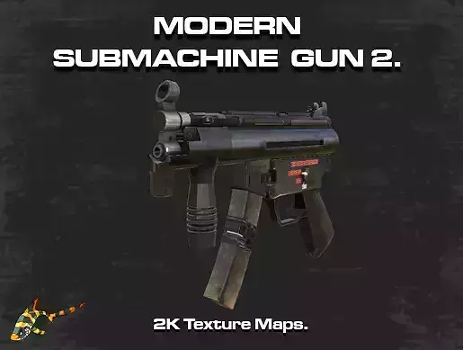 Modern Submachine Gun 2 Low-poly 3D model