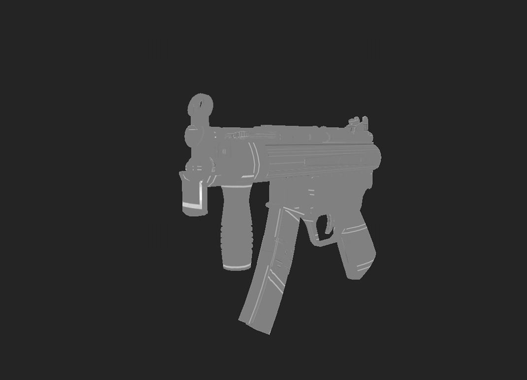 Modern Submachine Gun 2 Low-poly 3D model_6