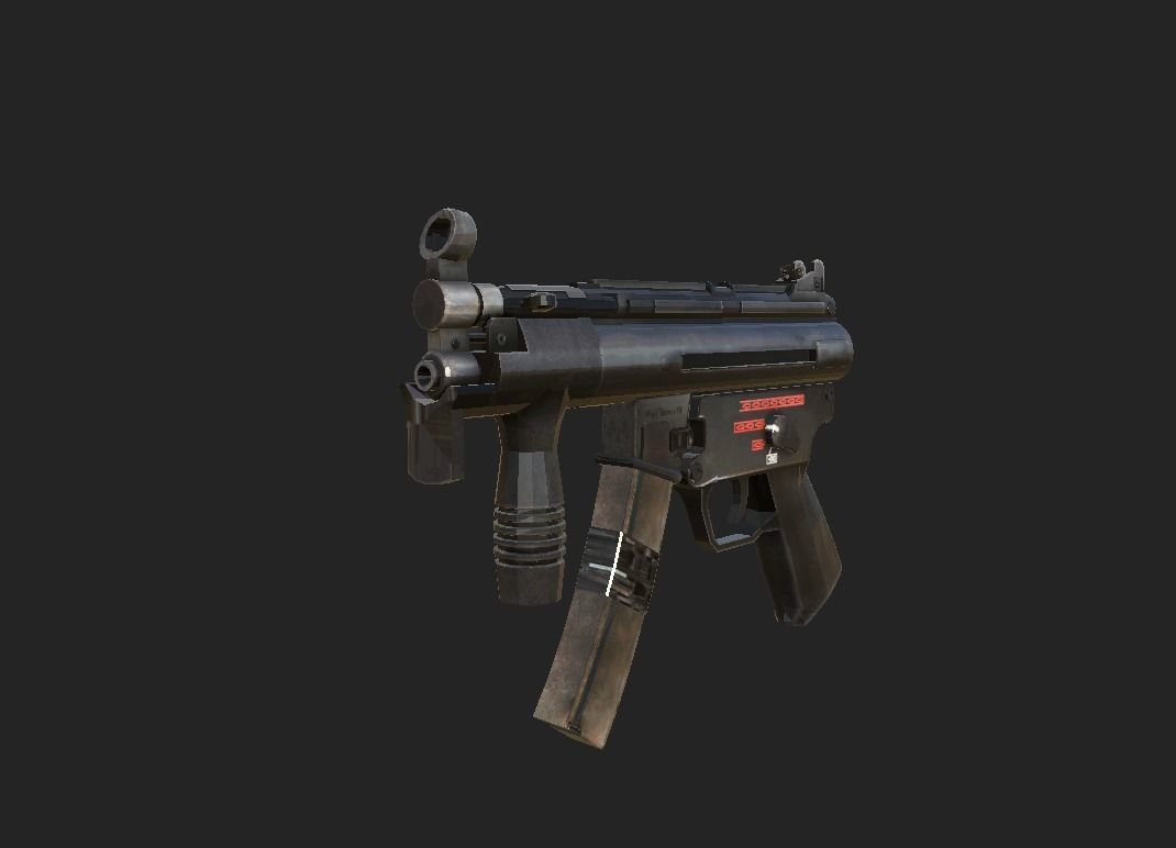 Modern Submachine Gun 2 Low-poly 3D model_7