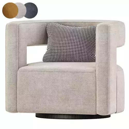 Restoration Hardware Drew Curved Swivel Chair RH