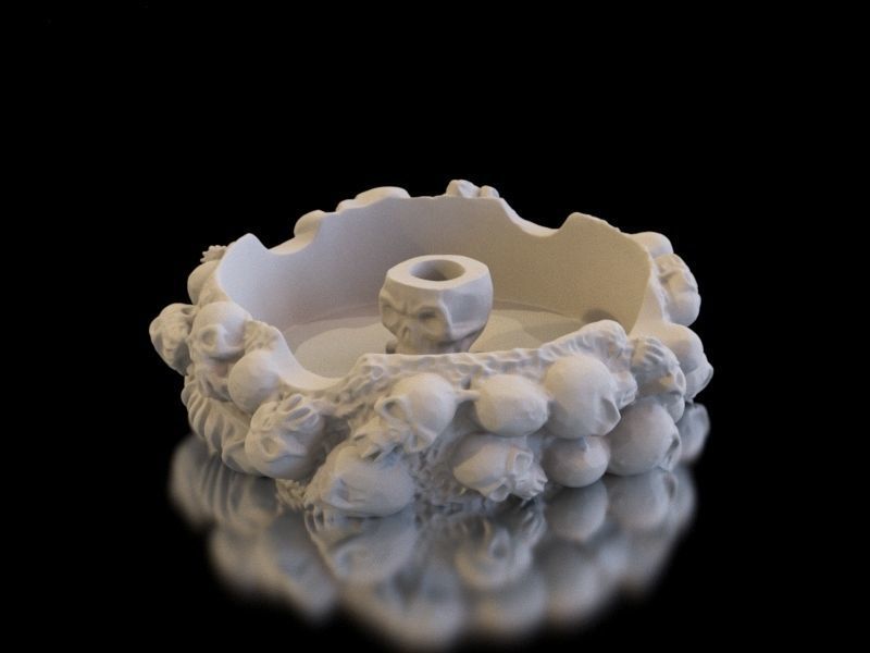 Ash Tray made of skulls 3D print model_1