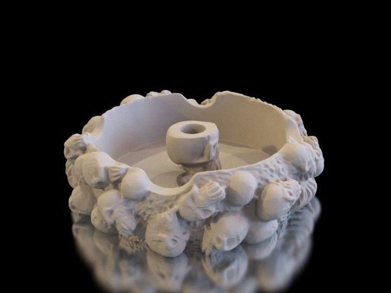 Ash Tray made of skulls 3D print model_6