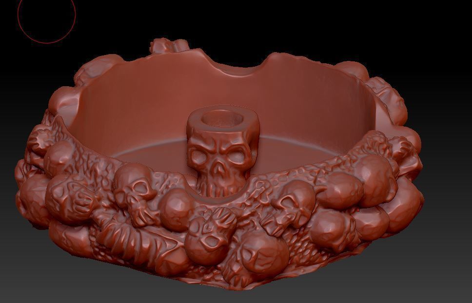 Ash Tray made of skulls 3D print model_10