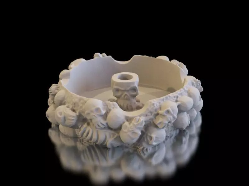 Ash Tray made of skulls 3D print model_0