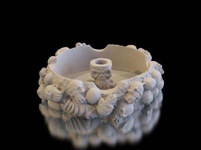Ash Tray made of skulls 3D print model