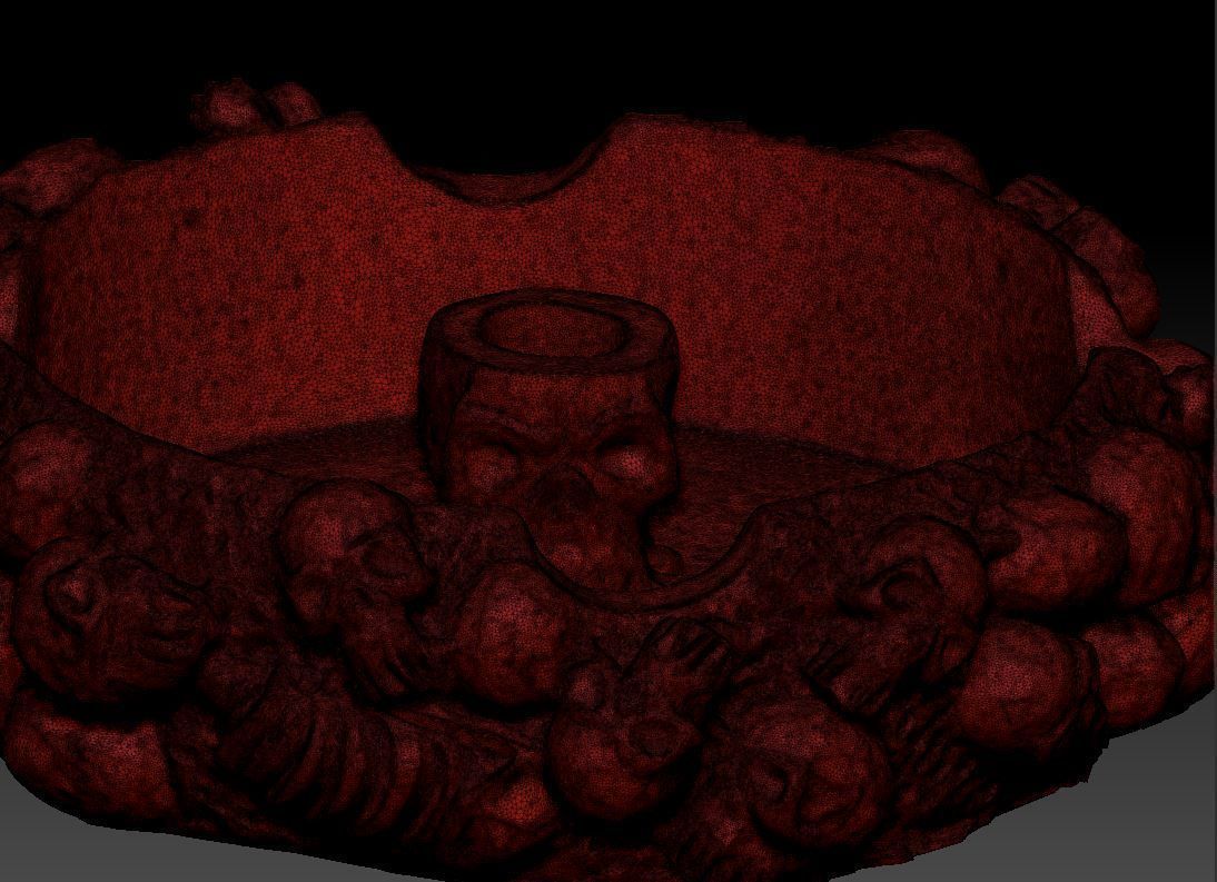 Ash Tray made of skulls 3D print model_9