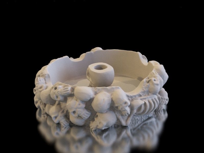 Ash Tray made of skulls 3D print model_4