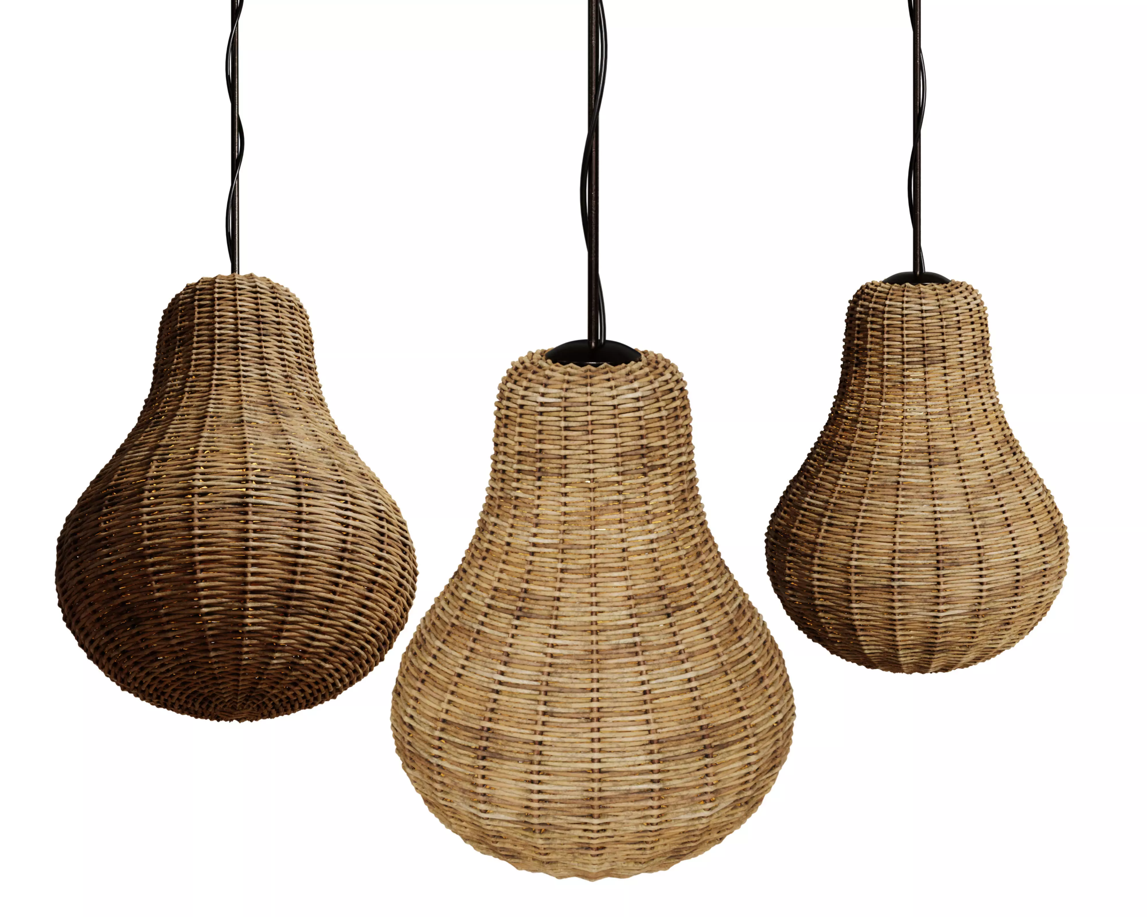 wicker lamp Low-poly 3D model
