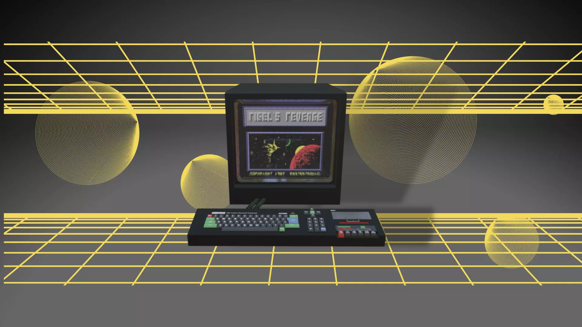 AMSTRAD CPC464 Colour Personal Computer Low-poly 3D model_0