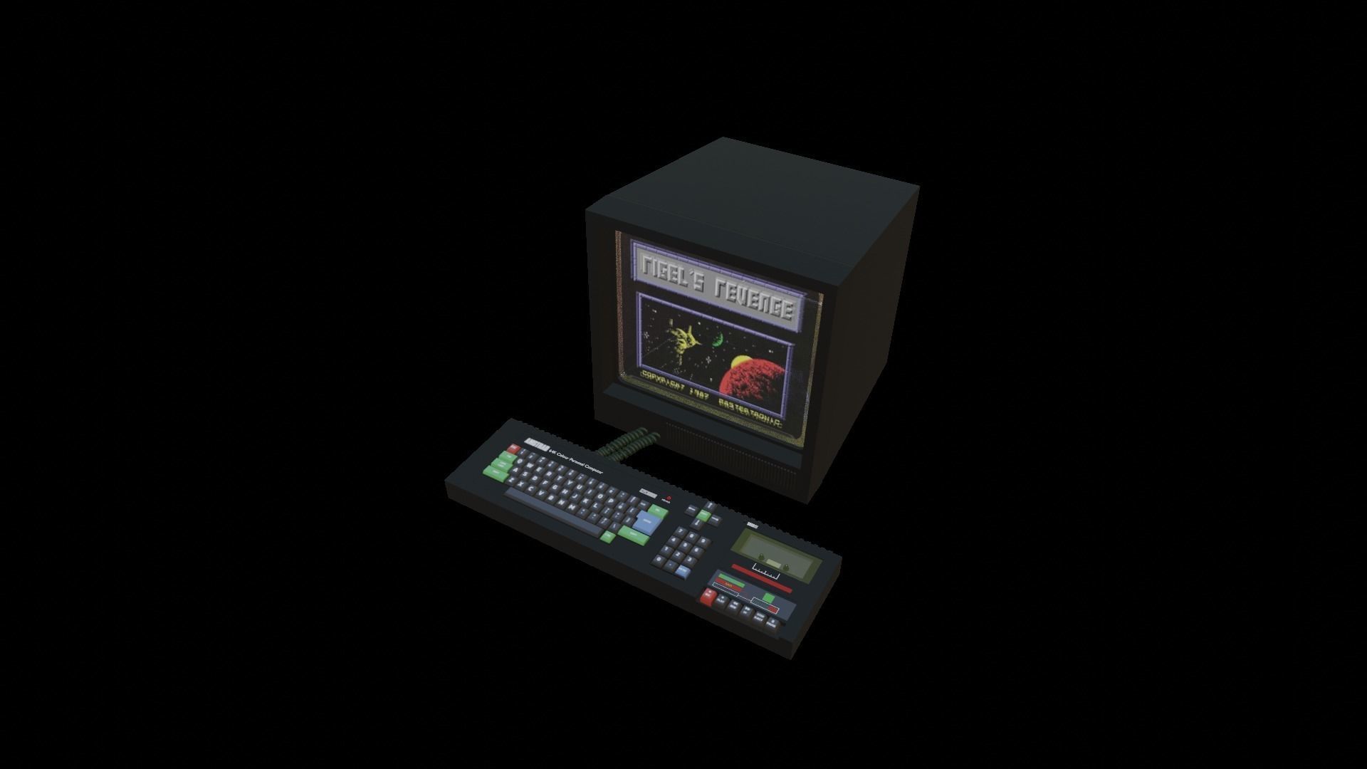 AMSTRAD CPC464 Colour Personal Computer Low-poly 3D model_2