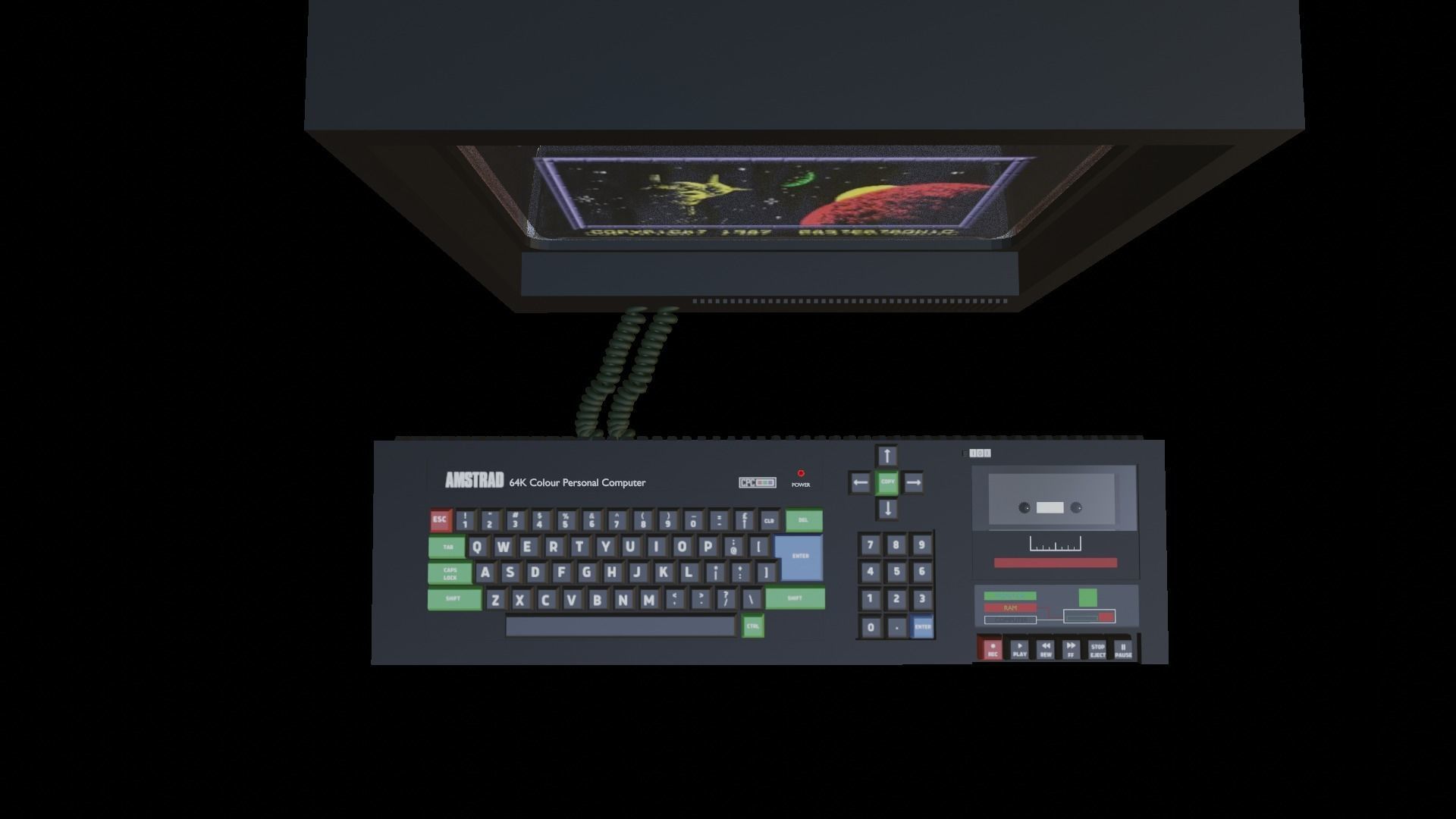 AMSTRAD CPC464 Colour Personal Computer Low-poly 3D model_1