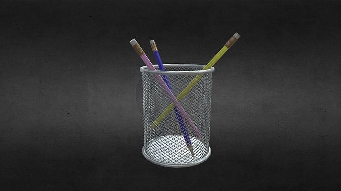 Pen Holder UV Unwrapped and Baked 3D model