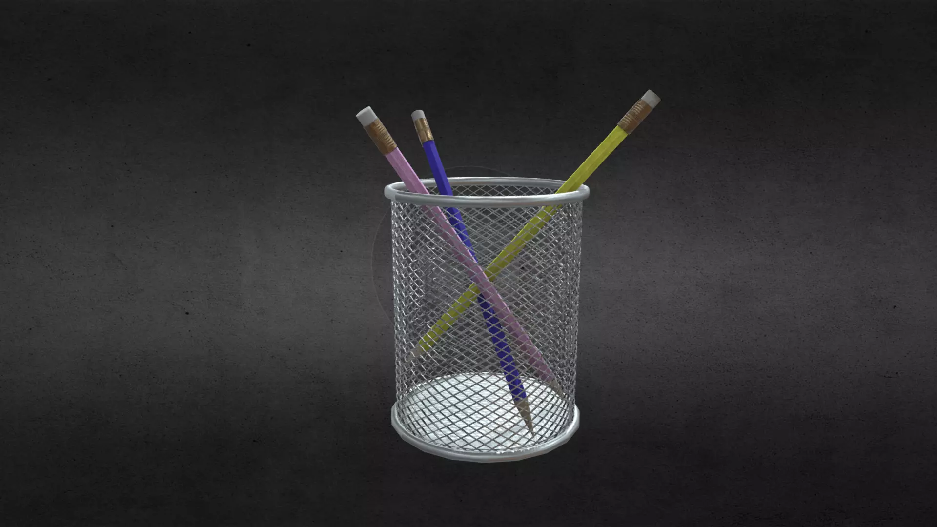 Pen Holder UV Unwrapped and Baked 3D model_0