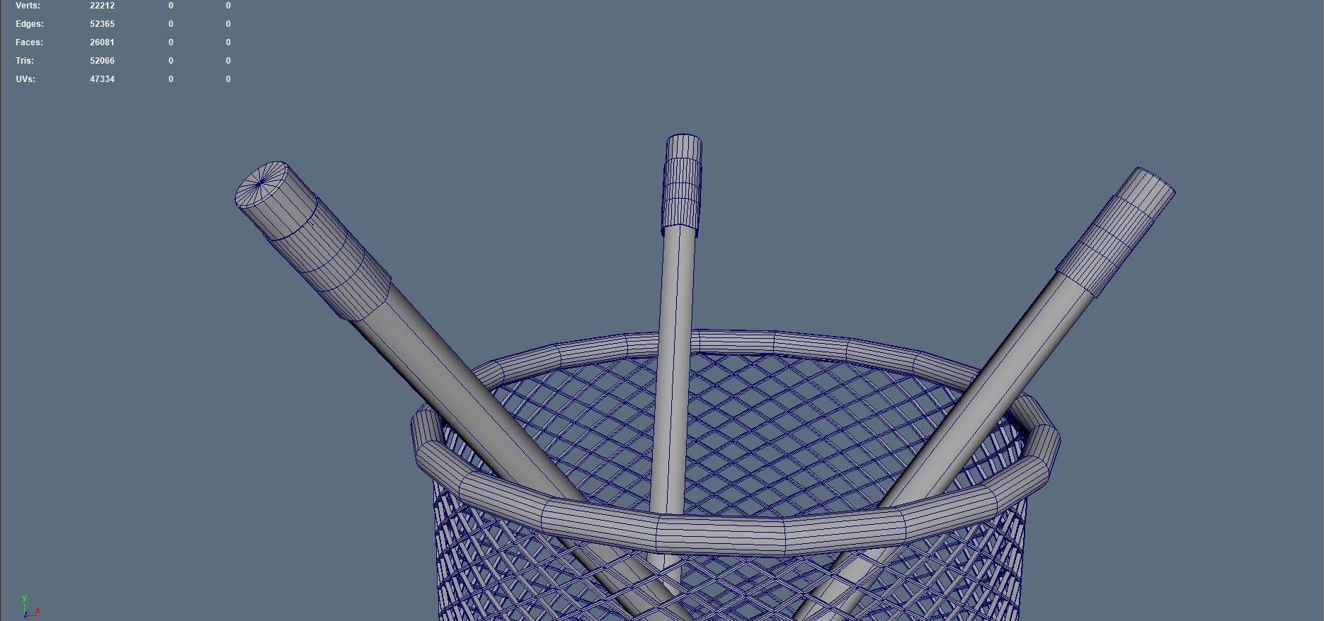 Pen Holder UV Unwrapped and Baked 3D model_11