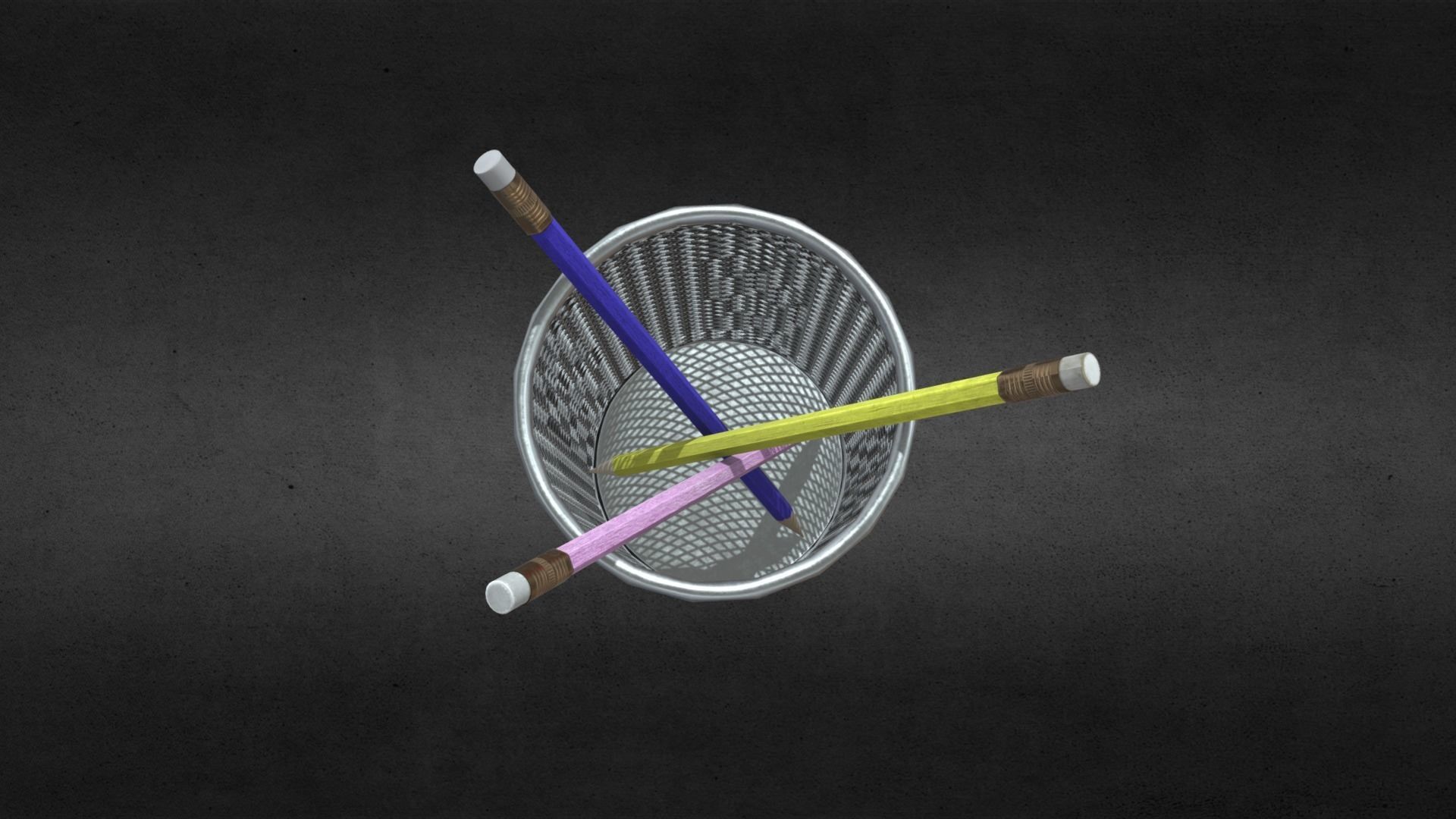 Pen Holder UV Unwrapped and Baked 3D model_1