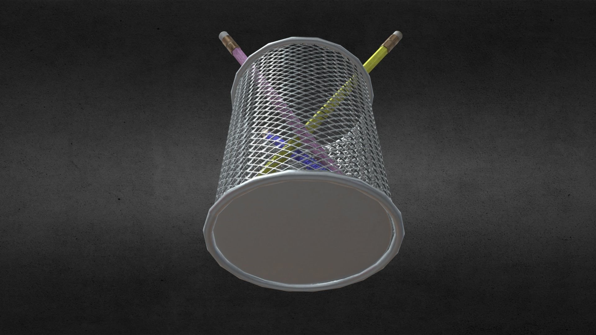 Pen Holder UV Unwrapped and Baked 3D model_5