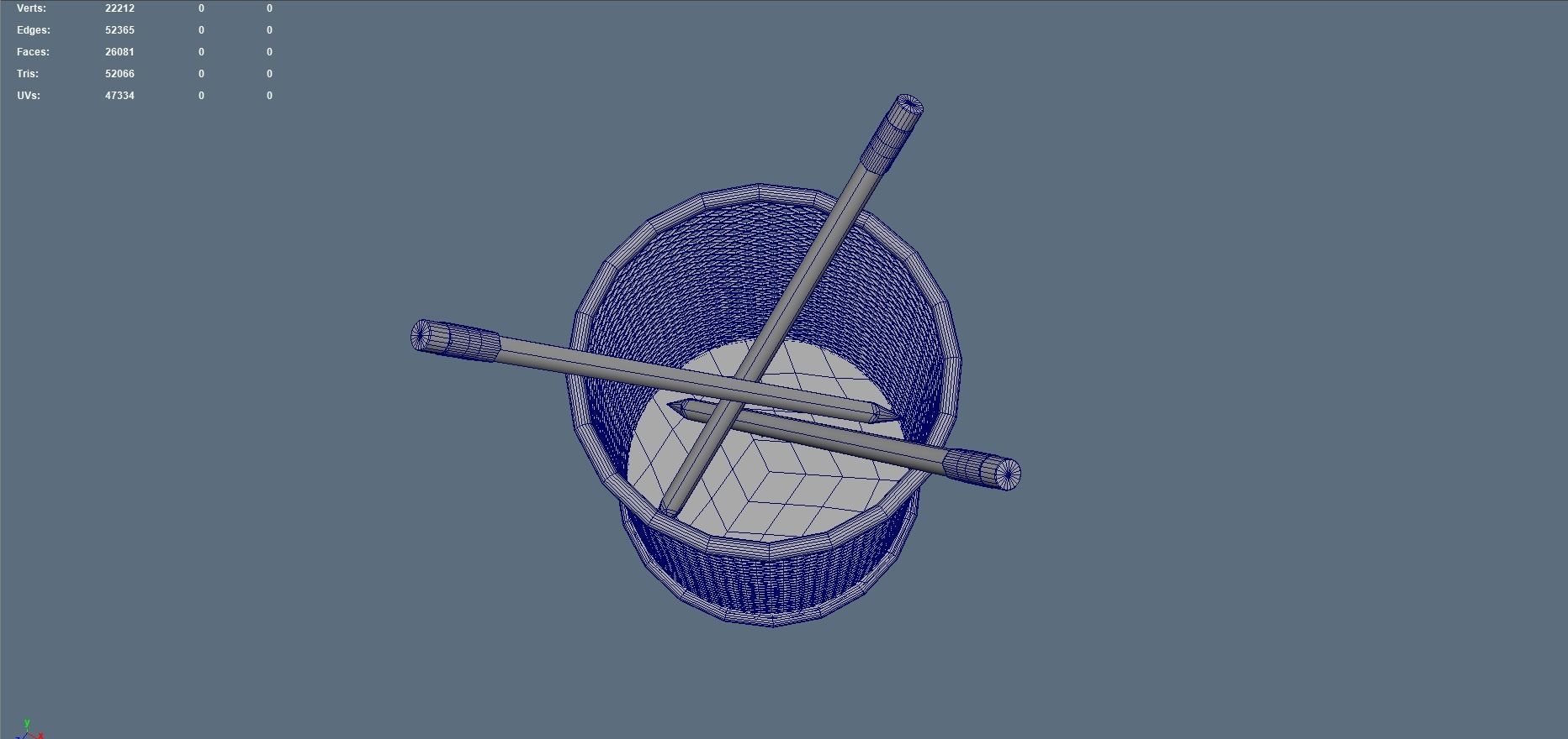 Pen Holder UV Unwrapped and Baked 3D model_10