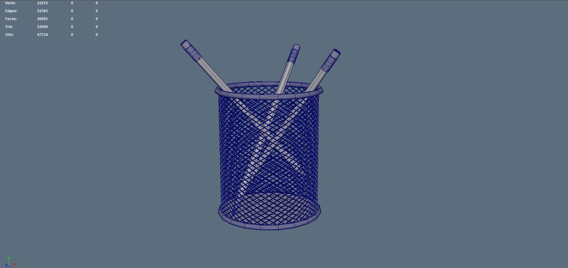 Pen Holder UV Unwrapped and Baked 3D model_9