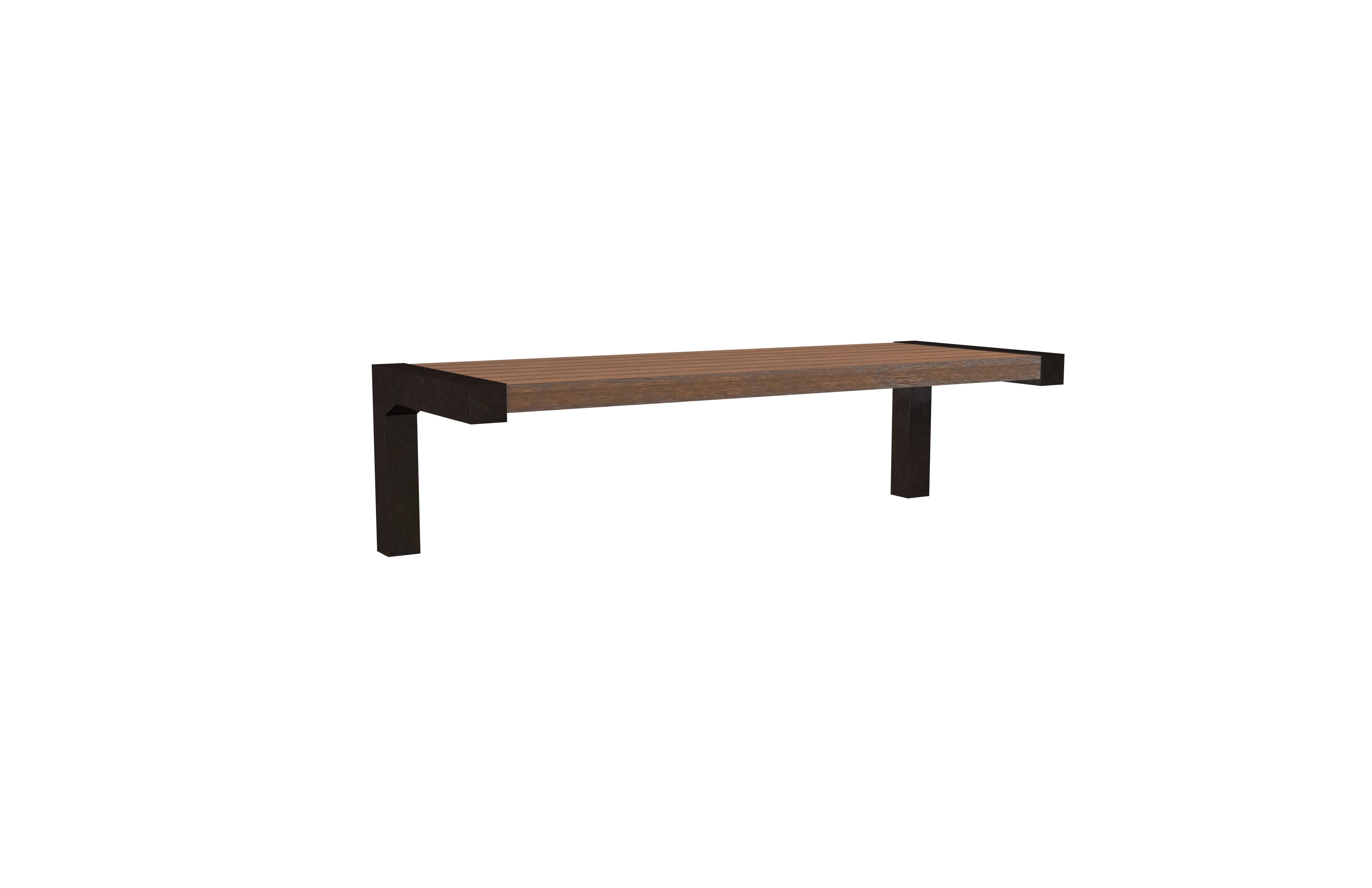 Modern Outdoor Bench v3 002 Low-poly 3D model_1