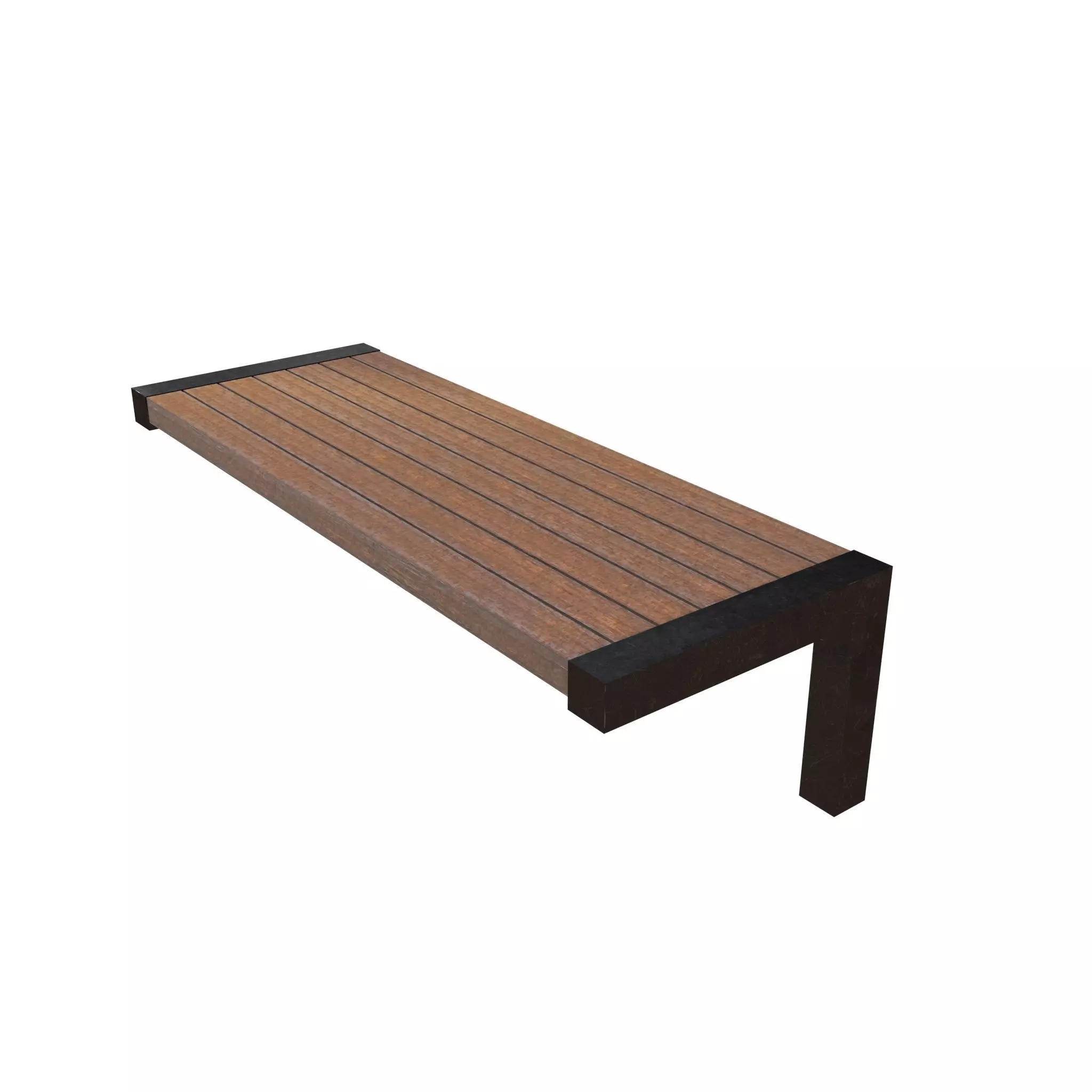 Modern Outdoor Bench v3 002 Low-poly 3D model_0