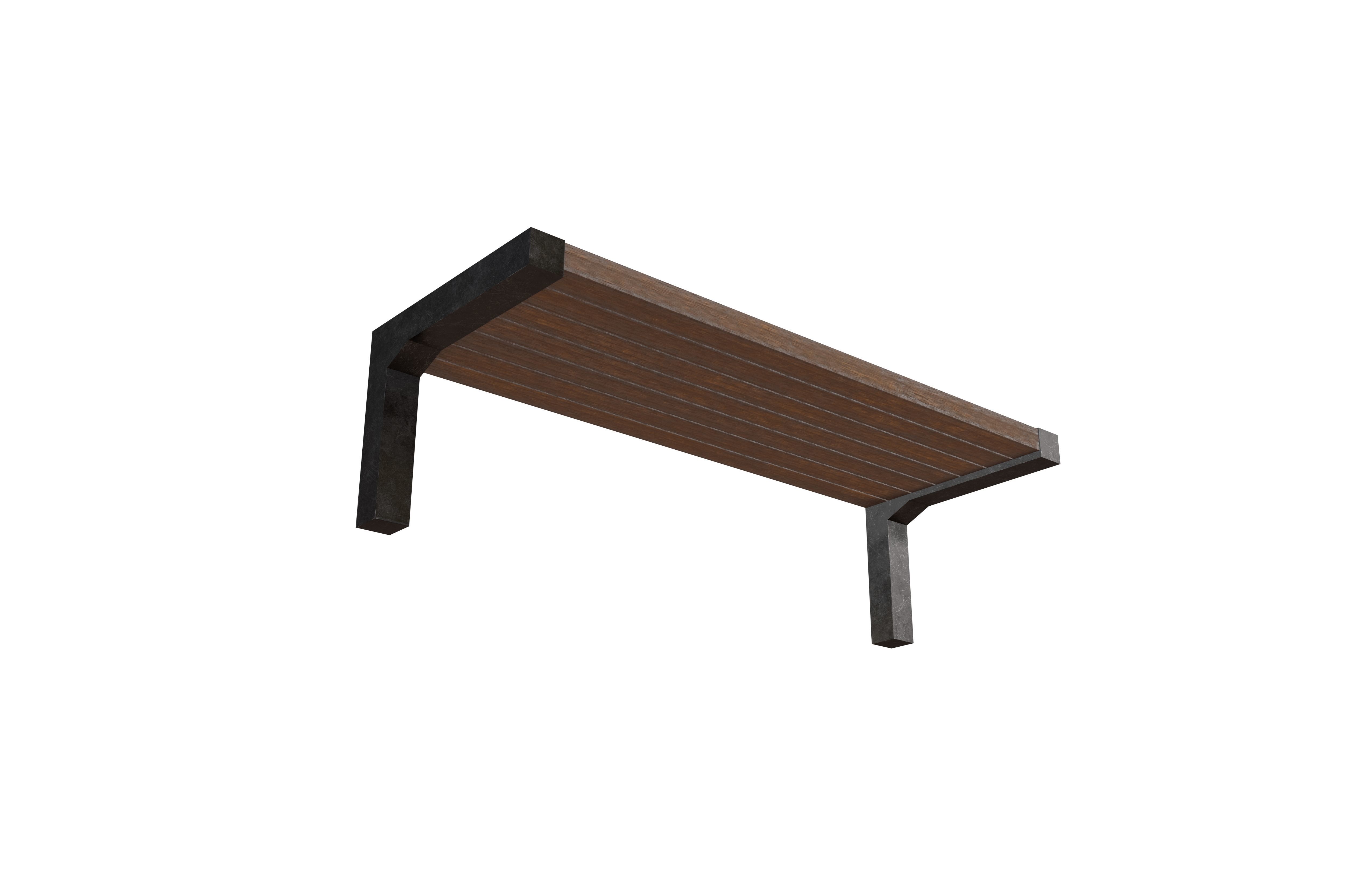 Modern Outdoor Bench v3 002 Low-poly 3D model_3