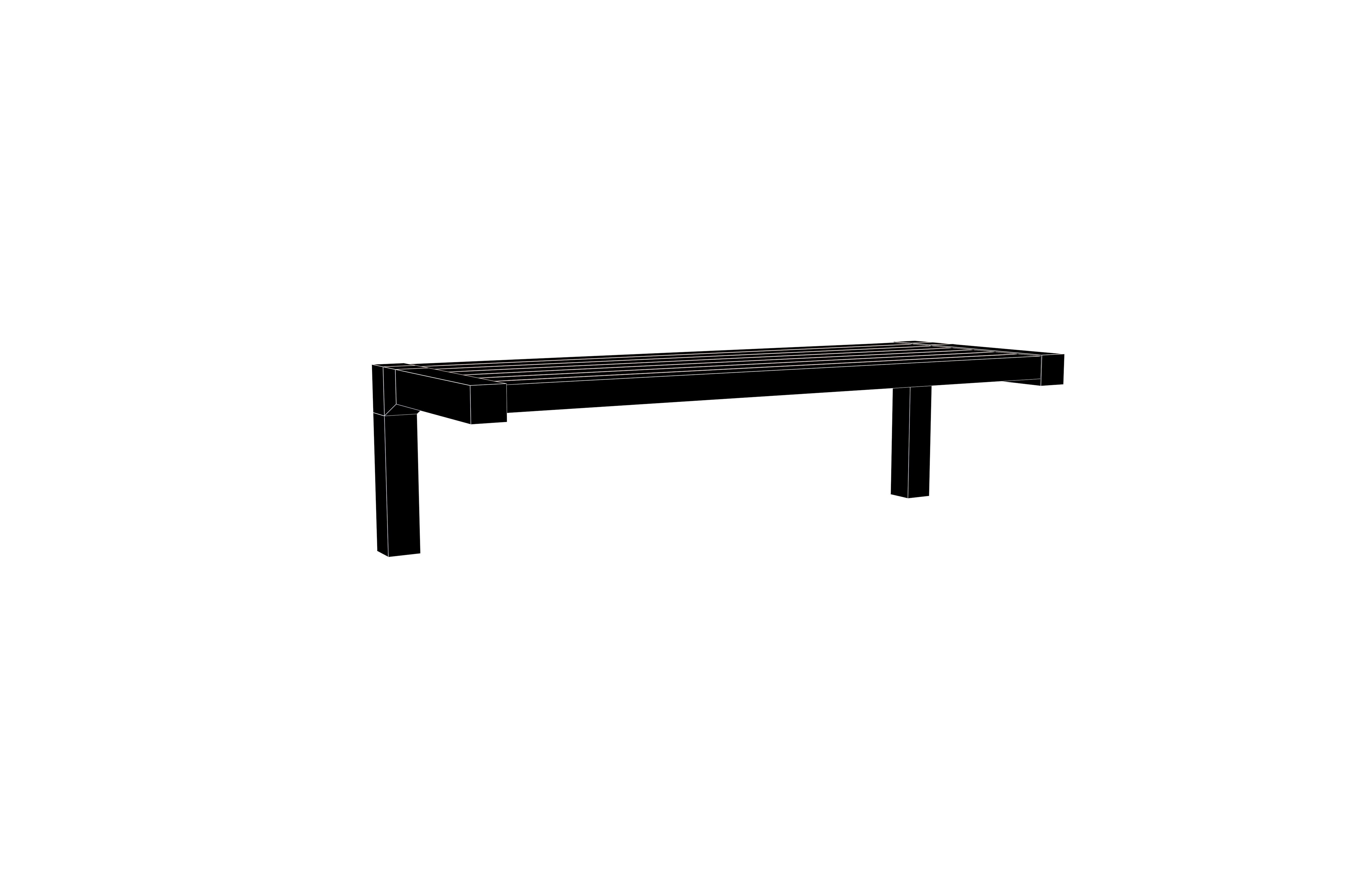 Modern Outdoor Bench v3 002 Low-poly 3D model_7