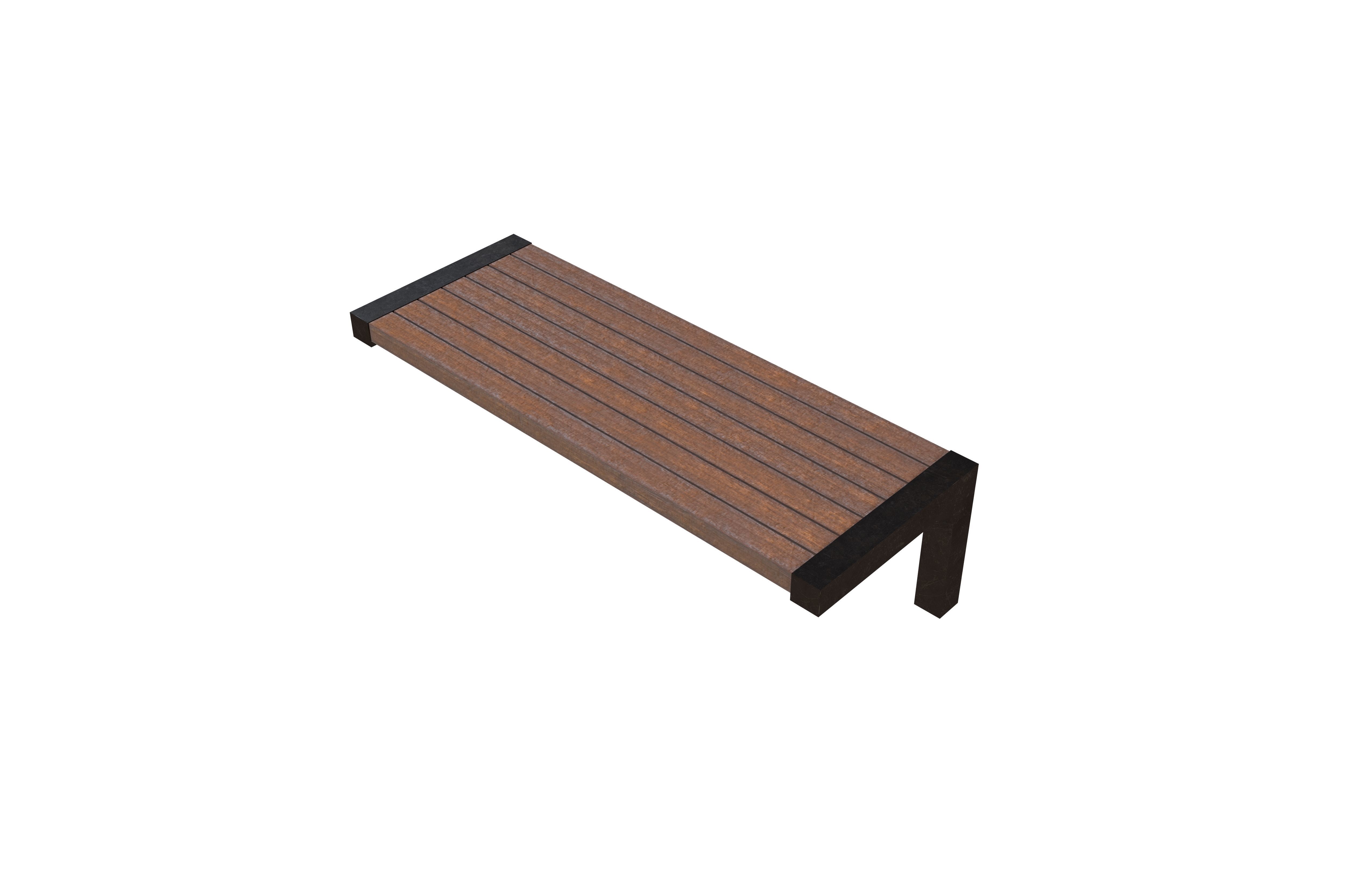 Modern Outdoor Bench v3 002 Low-poly 3D model_2