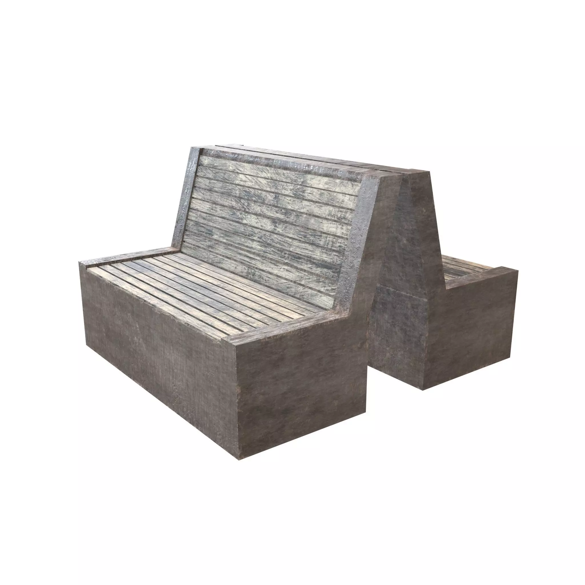 Group Modern Outdoor Bench v2 002 Low-poly 3D model_0
