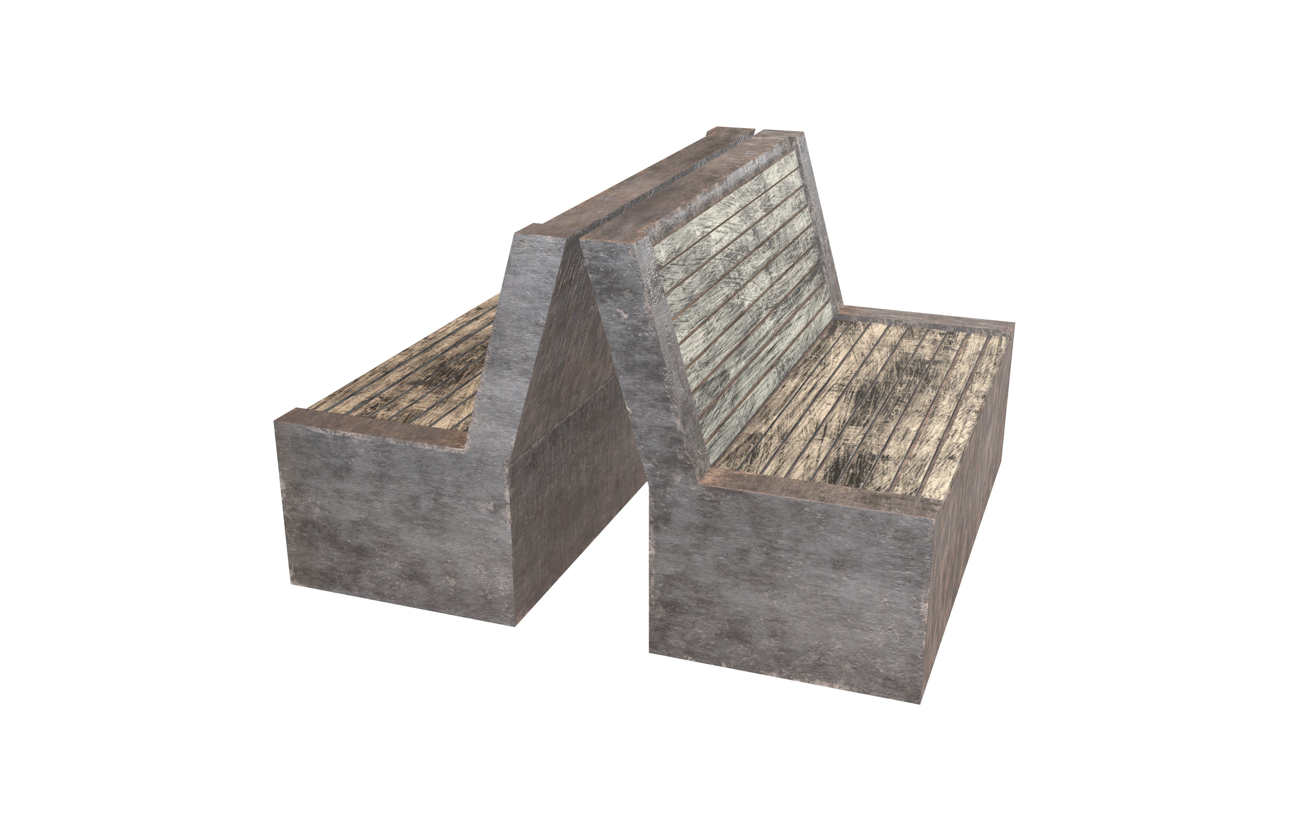 Group Modern Outdoor Bench v2 002 Low-poly 3D model_3