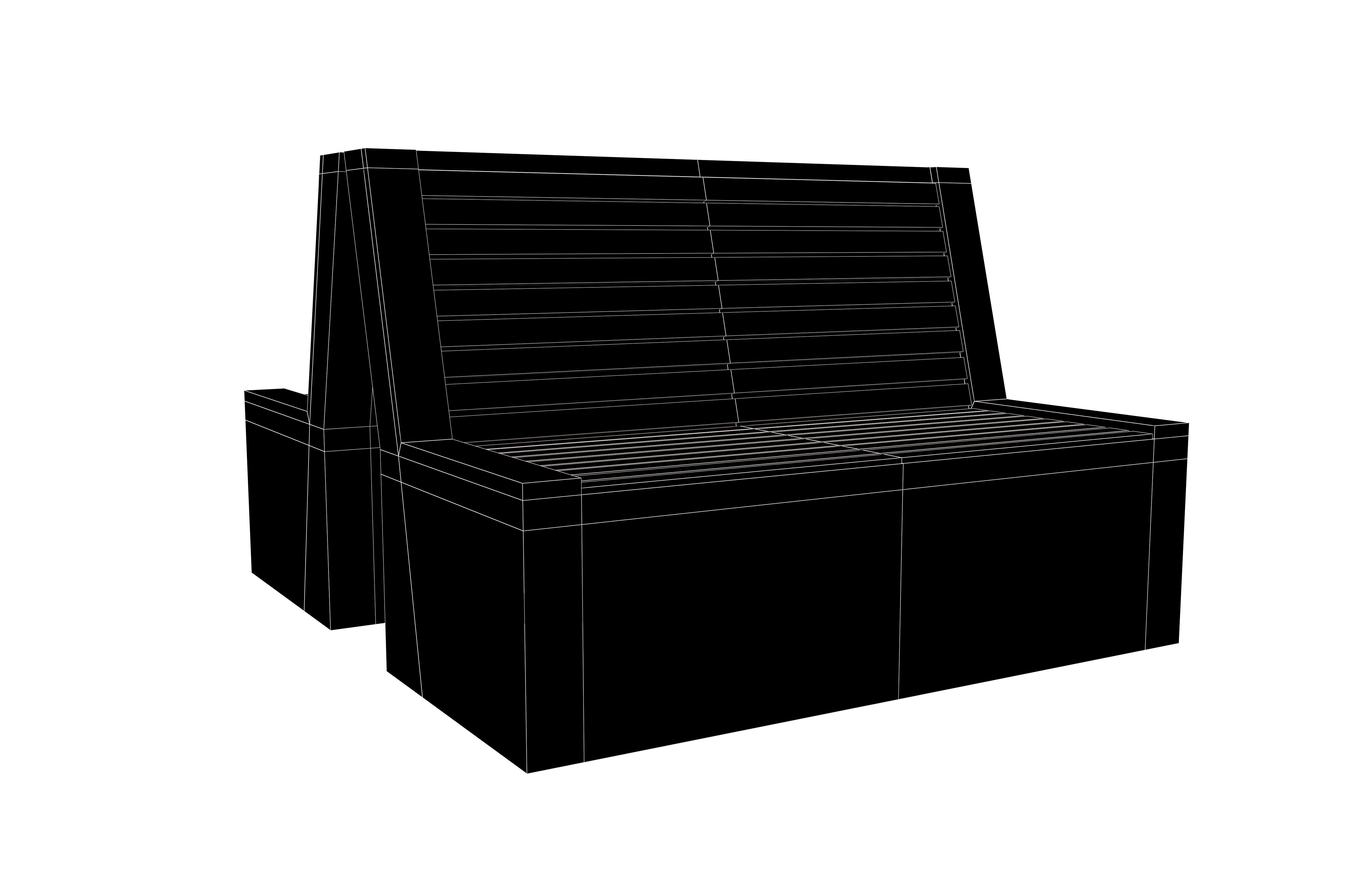 Group Modern Outdoor Bench v2 002 Low-poly 3D model_5