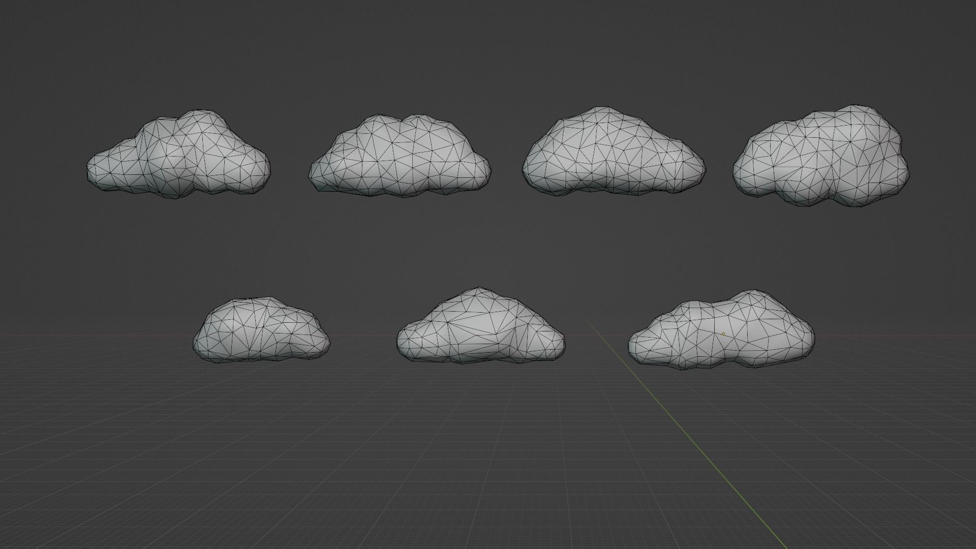 Lowpoly Stylized Cloud Pack Low-poly 3D model_6