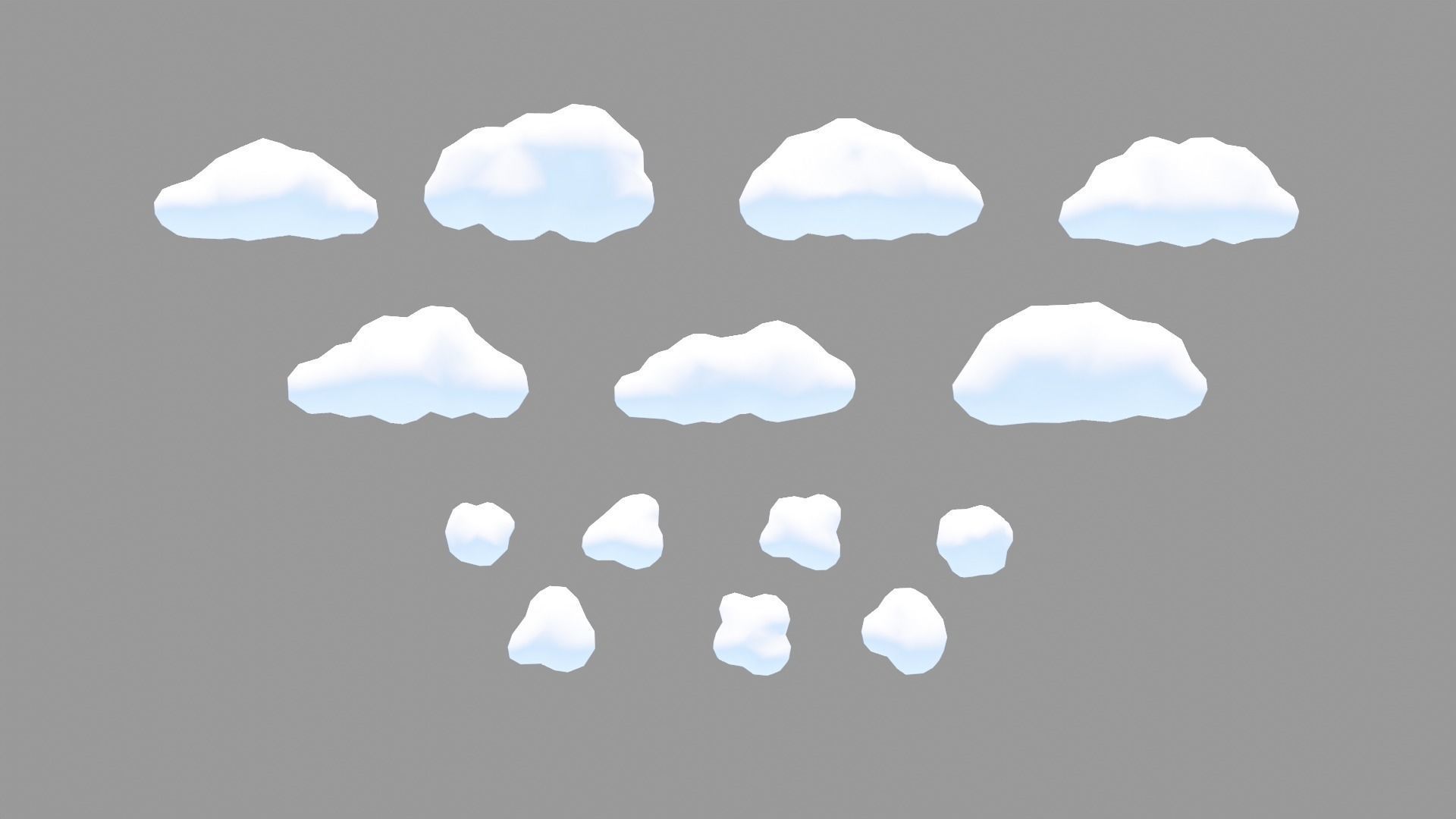 Lowpoly Stylized Cloud Pack Low-poly 3D model_8