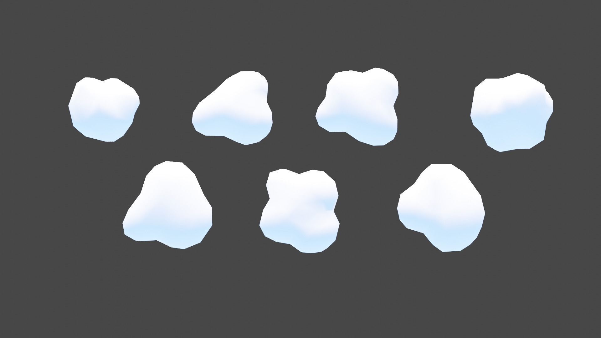 Lowpoly Stylized Cloud Pack Low-poly 3D model_3